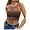 Brown, variant on Lace Bralette for Women High Neck Camisoles Racerback Double-Layered Crop Top