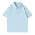 thumbnail image 3 of Little Boys Polo Shirt Sky Blue Shirt Boys Casual Blouse Tops Pullover Short Sleeve Polo Boys Polo Shirts Size 6-7 Years, 3 of 5
