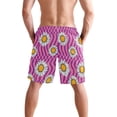 thumbnail image 3 of Dailycode Men's Quick Dry Swim Trunks Beach Shorts Casual Summer Board Shorts with Pockets, Groovy Daisy and Chessboard, 3 of 8