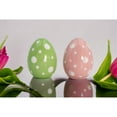 thumbnail image 2 of Ceramic Pink Green Easter Egg Salt Pepper Shakers 2in, 2 of 4