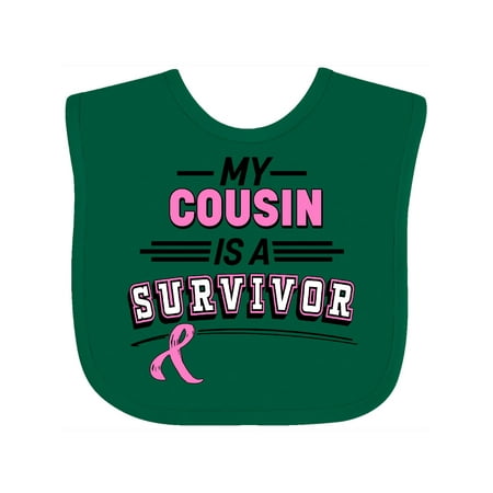 

Inktastic My Cousin is a Survivor Breast Cancer Awareness Gift Baby Boy or Baby Girl Bib