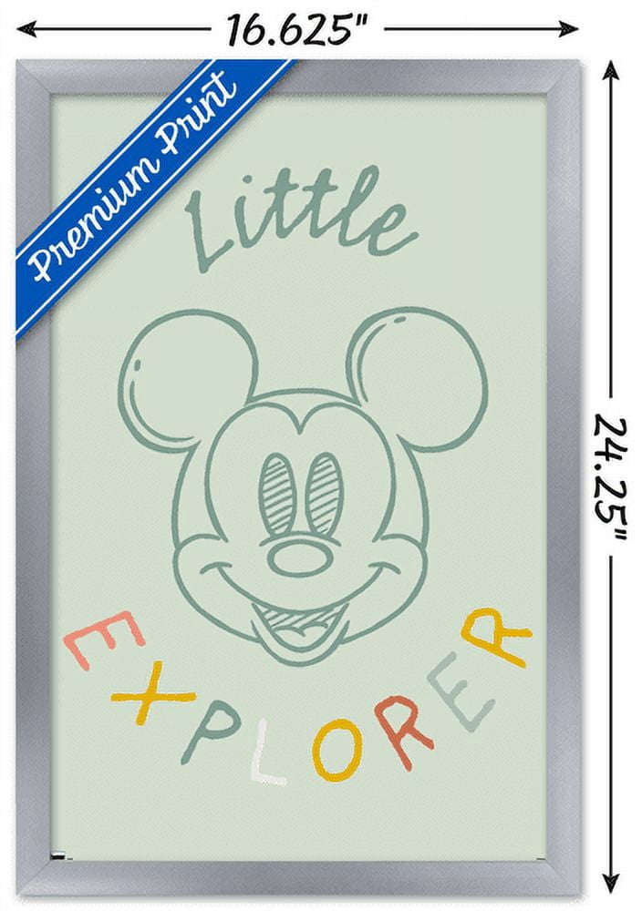 Disney Mickey Mouse - Little Explorer Wall Poster, 14.725" x 22.375", Framed