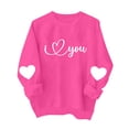 thumbnail image 4 of Women's Valentine's Day Printed Long Sleeve Round Neck Sweatshirt With Heart Designs, 4 of 9