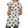 thumbnail image 3 of Anyjoin Women's Short Sleeve Tunic Tops Casual Print Pleated Blouse, 3 of 5