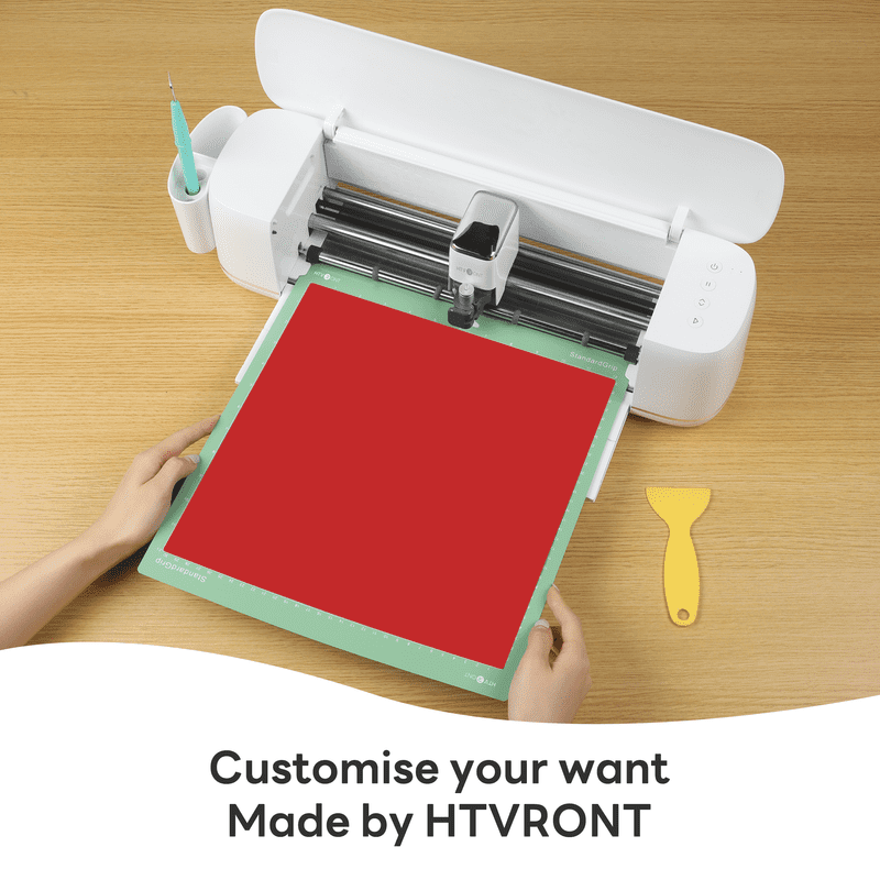 HTVRONT Heat Transfer Vinyl-12" x 2ft Roll for T-Shirts, 3D Puff Heat Transfer Vinyl for Cutting Machine-Easy to Cut & Weed & Transfer-Red