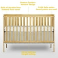 thumbnail image 2 of CASEMIOL 5-In-1 Convertible Crib, New Zealand Pinewood Baby Bed,Baby Crib With 3 Height Adjustment, Non-Toxic Finish, Easy to Assemble, Nature, 2 of 13