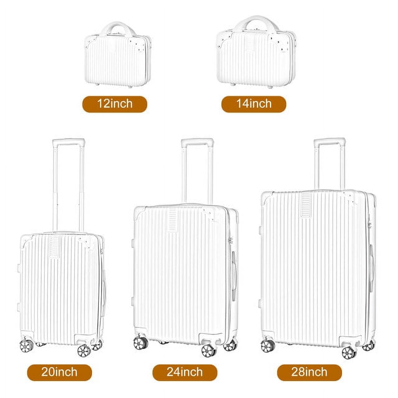 Hikolayae Sunshine Collection Hardside Spinner Luggage Sets in Beige, 5 Piece - TSA Lock