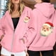 thumbnail image 2 of WILLBEST Sudadera de Mujer con Estampado Navideño, Cremallera, Manga Larga, Bolsillo, Cordón Ajustable y Capucha Informal XXX-Grande, 2 of 8