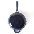thumbnail image 3 of Martha Stewart Gatwick 12” Enameled Cast Iron Skillet, Classic Blue Exterior with Matte Black Enamel Interior, Rust Resistant, Oven Safe, 3 of 8