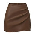 thumbnail image 2 of Blmnix Christmas Skirts for Women Asymmetrical Leather High Waisted Skirt Mini Red Pencil Skirt for Women,L, 2 of 9