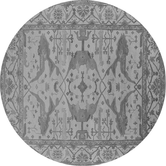 Ahgly Company Indoor Round Oriental Gray Industrial Area Rugs, 5' Round