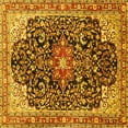 thumbnail image 1 of Ahgly Company Indoor Square Medallion Yellow Traditional Area Rugs, 5' Square, 1 of 4