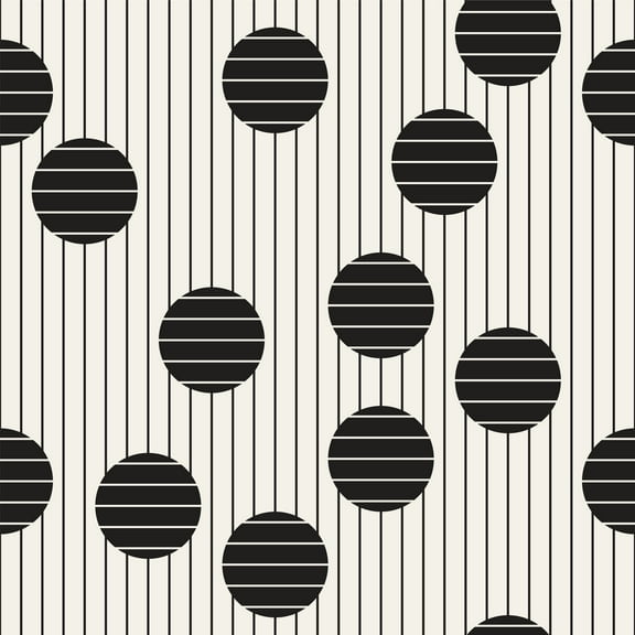 MuralsPrint Vertical Striped Circles Removable Wallpaper - 10'ft H x 24''inch W