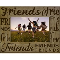 Friends Picture Frame Wooden Friendship Frame Rectangle Engraved Wood Photo Display Holder Table Decor Photo Props Tabletop Wall Decor Accessories