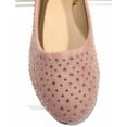 thumbnail image 3 of Shoes8teen Womens Faux Suede Rhinestone Ballerina Ballet Flats 4021 pink 11, 3 of 4