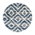 thumbnail image 3 of Unique Loom Hygge Shag Collection Area Rug - Diamond (3' 3" Round Blue/Beige), 3 of 7