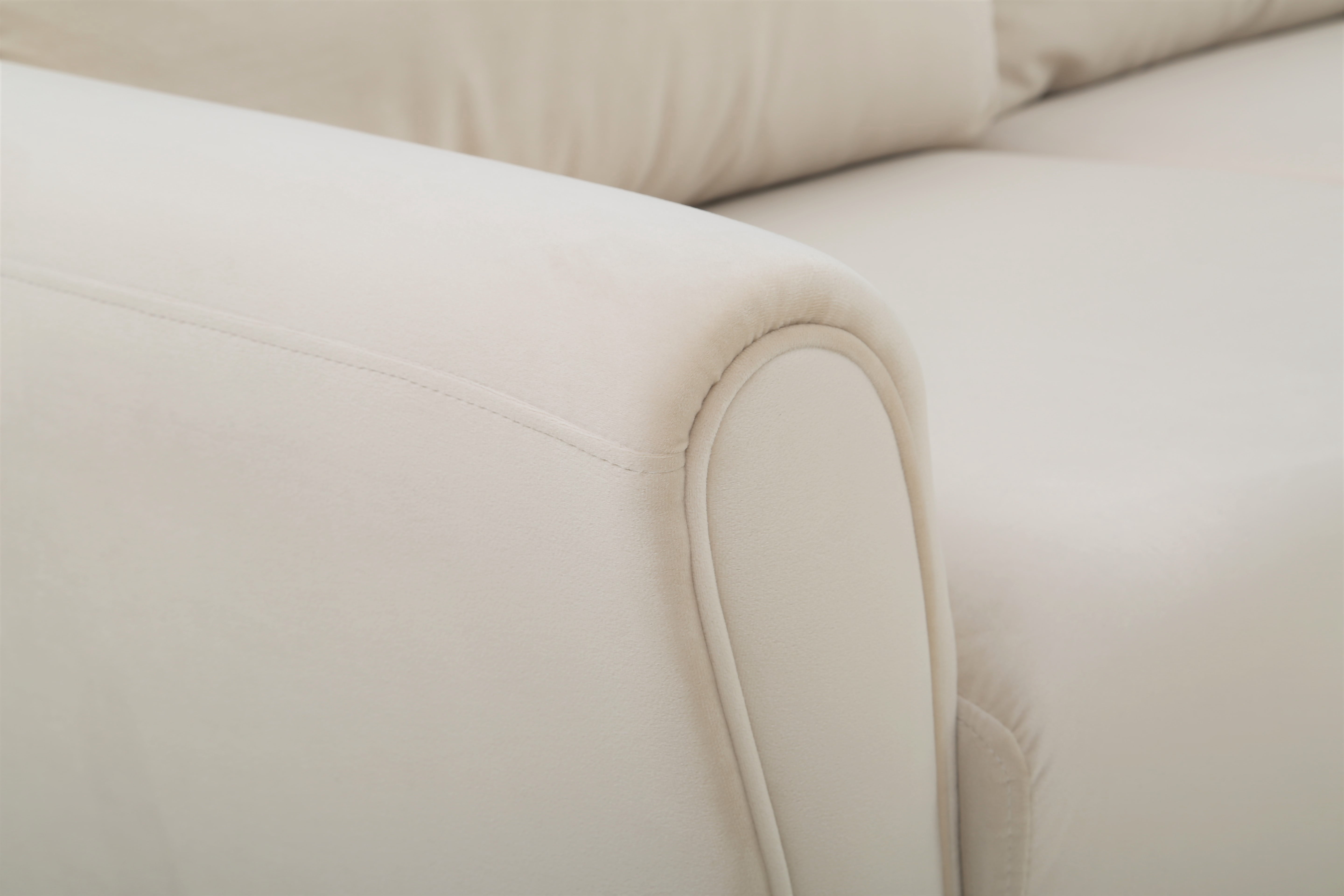 Uspridefurniture Corel 80.31" Flared Arm Ivory Velvet Sofa