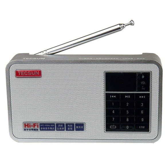 Tecsun X3 High Definition Speaker with Aluminum Case and built in FM radio and MP3 Player - Silver