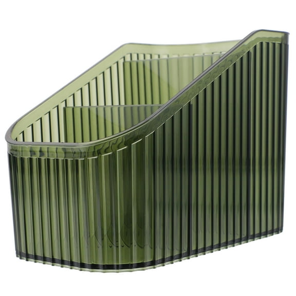 OFFIGAM Green Plastic Makeup Organizer Container for Bathroom Counter and Desktop Storage, Cosmetic Organizer, 1 Piece