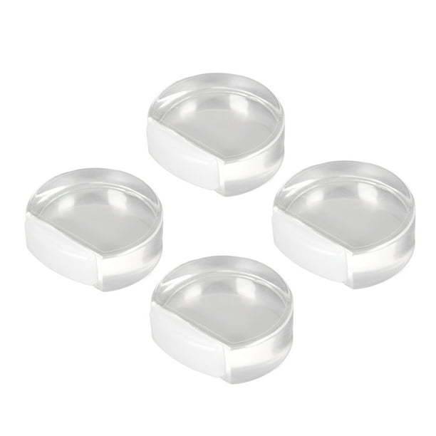 Tope de puerta transparente de 4 piezas, soporte de acrílico suave para puerta, previene impactos, amortiguador de puerta para dormitorio, oficina, hotel.