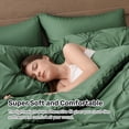 thumbnail image 5 of Flymme Queen Comforter Set with Sheets 7 Pieces Dark Green Bed in a Bag Queen Size Bed Set Soft Microfiber Pinch Pleat Bedding Set for All Season, 5 of 9