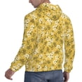 thumbnail image 6 of Pofeuu Flower Print Mens Casual Hooded Collar Drawstring Hoodies Pullover Sweatshirts Casual Long Sleeve Shirts-Large, 6 of 7