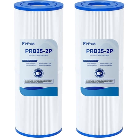 Fil-fresh 2-Pack 5x13 Drop-in Hot Tub Filter Replacement for Pleatco PRB25-IN, Compatible with Guardian 413-106, Unicel C-4326, Filbur FC-2375, FC-2370, 25 Sq. Ft.