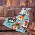 thumbnail image 6 of Festive Holiday Cat Faces Gathering, Festive Pet Portrait Pattern, Warm Flannel Blanket for Living Room and Reading Nook, Cat Lovers Christmas Gift, Pet Lover Home Decor, 6 of 9