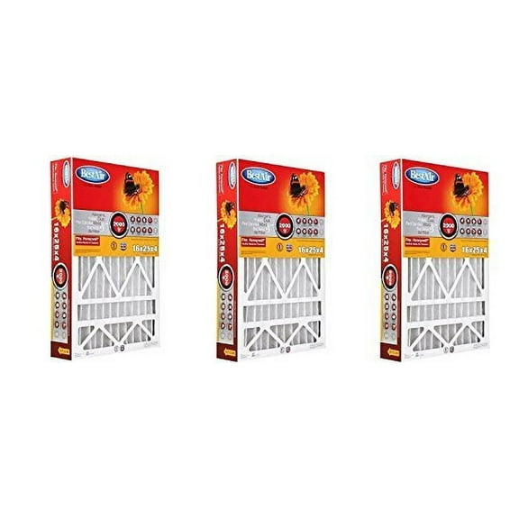 BestAir HW1625-11R Furnace Filter, 16" x 25" x 4", Honeywell Replacement, MERV 11 3-Pack
