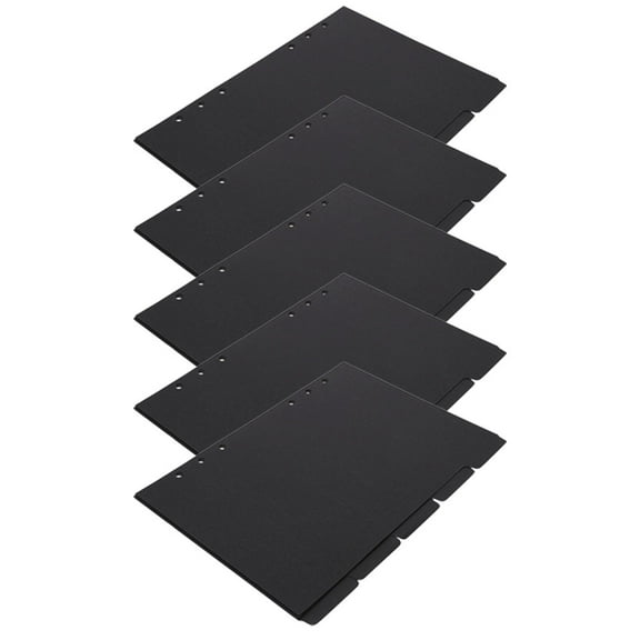 Worgeous Black Paper Binder Dividers with Practical Tabs Design for Office Use A5 Size