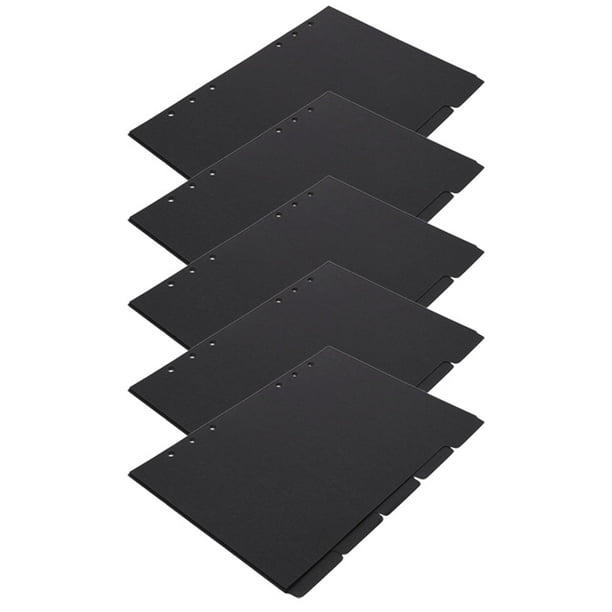 ADDHAT 5Ud Pestañas Adhesivas Para Archivador A5 En Color Negro Para Uso Profesional