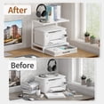 thumbnail image 3 of YQ JENMW 2-Tier Desktop Storage Shelf with Drawer,Printer Stand Kitchen Organizer,White,for Home Office,Kitchen,Living Room, 3 of 7