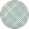 thumbnail image 6 of SAFAVIEH Dhurrie Skyler Geometric Diamonds Wool Area Rug, Light Blue/Ivory, 6' x 6' Square, 6 of 10