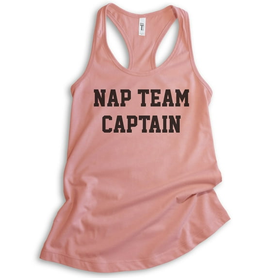 Nap Team Captain Tank Top, Ladies Racerback Tank Top, Lazy Tank, Napping Tank, Nap Tank, Desert Pink, X-Large