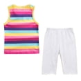 thumbnail image 5 of Frnrwgo 2 Piece Girls Outfit Coloforful Striped Sleeveless Top and Cropped Pants Sets For Summer Size 1-12 Years, 5 of 5