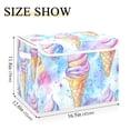 thumbnail image 5 of Yayeee Collapsible Cube Storage Bin with Lid Fabric Closet Decorative Basket with Handles, Watercolor Ice Cream Pattern, 5 of 7