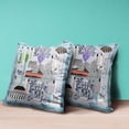 thumbnail image 3 of City Palace Throw Pillow with Removable Cover in Gray Blue Green 16x16, 3 of 4