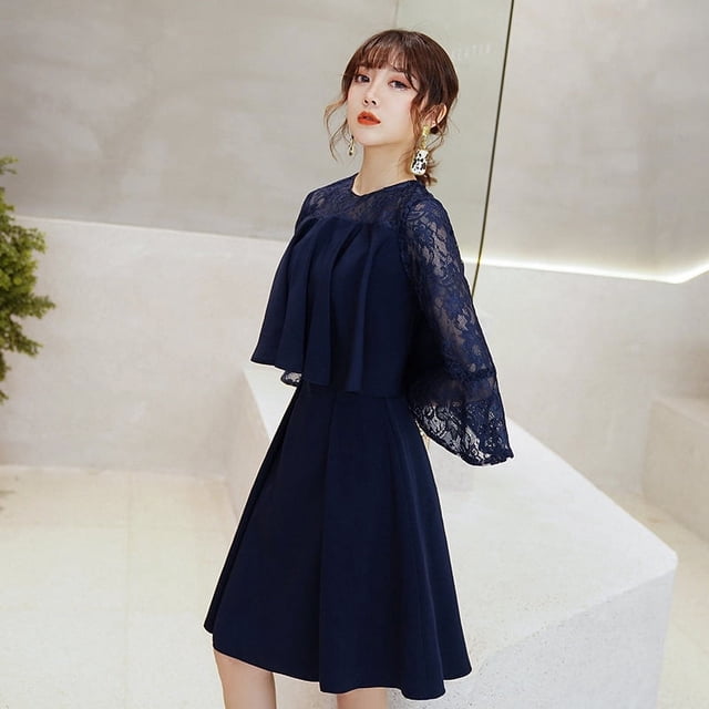 Vestido de dama de honor estilo coreano, corto, ajustado, para hermanas, para banquete, fiesta, graduación, pequeño, para dama de honor
