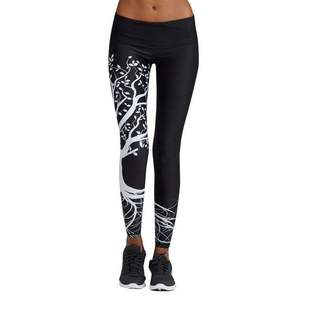 Capri Pants for Women Exercise Athletic Black/XL Printed Sports
