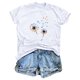 thumbnail image 1 of Fiudx Camisas de Mujer Blusa de Manga Corta con Estampado de Moda para Mujer, Divertida Camiseta con Cuello Redondo, 1 of 5