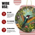 thumbnail image 3 of Round Christmas Ornament Xmas Keepsake Ceramic Ornaments Holiday Decorations for Tree Christmas Gift Ideas 2.95in - Hummingbird Flying Among Colorful Flowers, 3 of 6