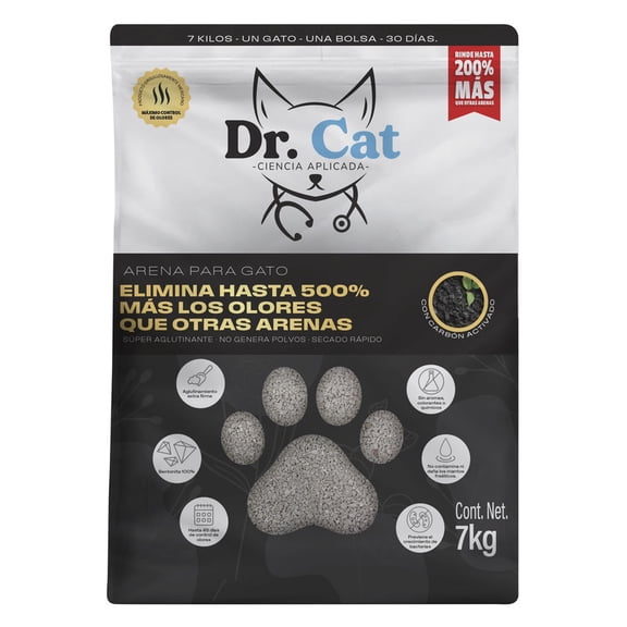 ARENA PARA GATO CARBÓN ACTIVADO 7KG