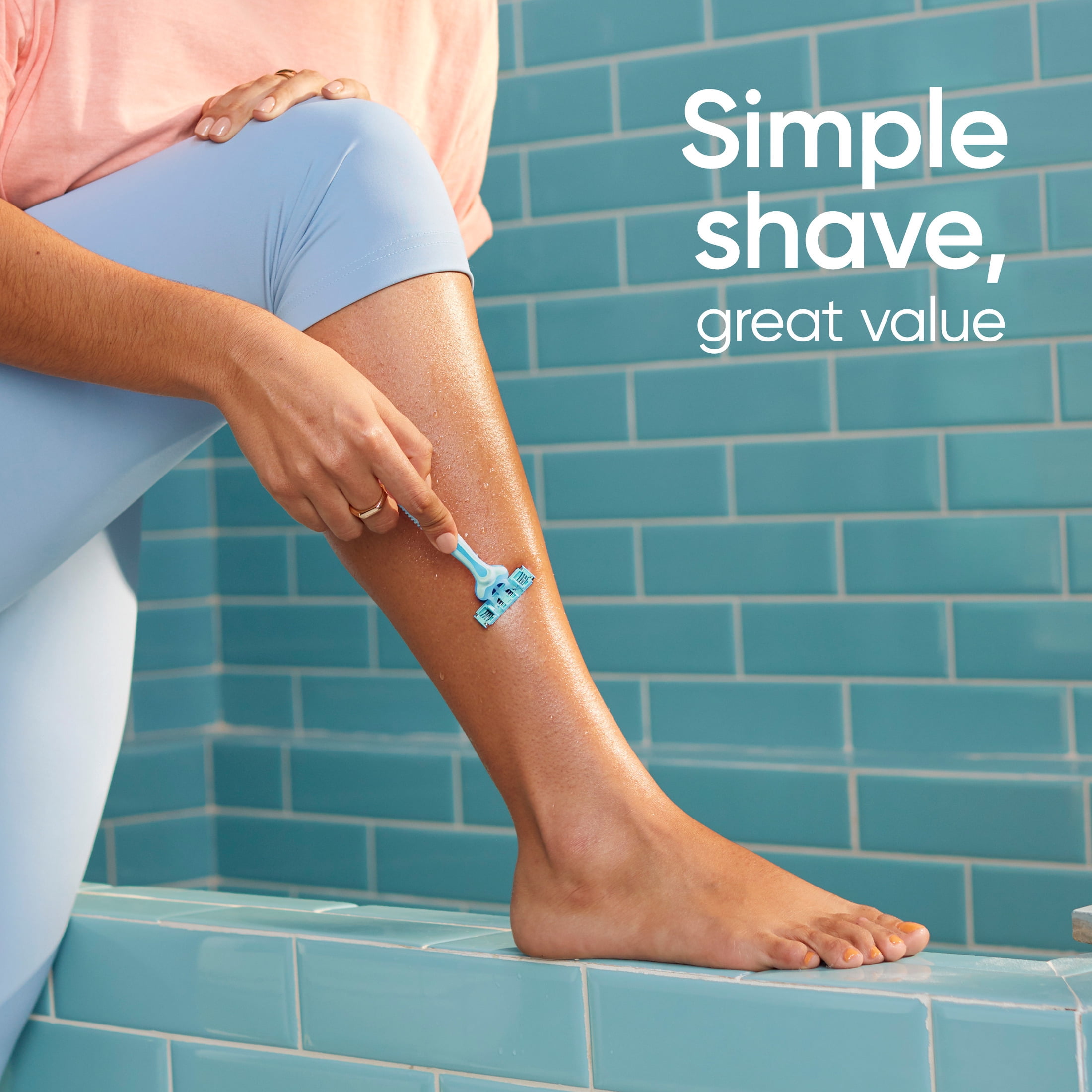 (4 pack) Gillette Simply Venus 2 Disposable Razors for Women, 9 Count, Blue