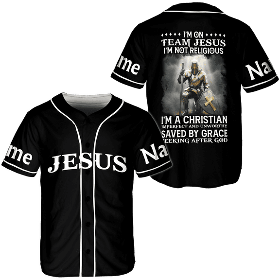 Lotusprinthandmade Personalized Team Jesus Baseball Jersey XS-5XL Multicolor (XS), christian style jersey