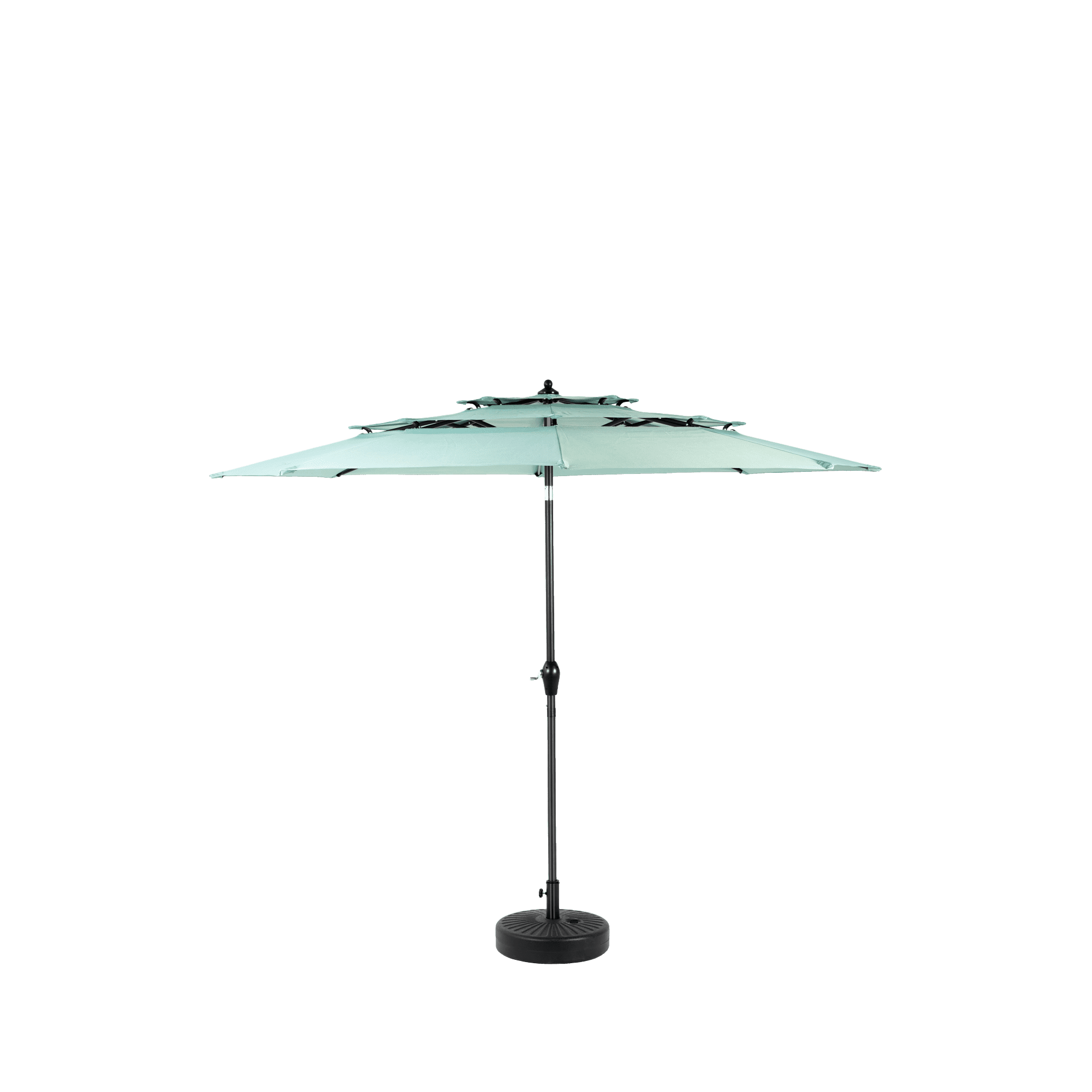 Leumius 10ft Outdoor Patio Umbrellas for Outside,3 Tier Auto-tilt Vented Market Table Umbrella for Backyard, Deck, Garden,Light Green(Base Not Included)