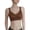 Brown, variant on MEICHEN Wireless Full Coverage Bra for Women Fashion Soft Solid Padded U Back Bralettes Cotton No Show Underwear