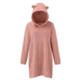 thumbnail image 6 of Sweatshirt Dress for Women Fuzzy Fleece Pullover Hoodie Casual Solid Soft Warm Winter Long Sleeve Pajamas Sleepwear, 6 of 9