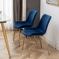 thumbnail image 6 of Roundhill Furniture Aufurr Modern Velvet Dining Chairs - Set of 2 - Blue, 6 of 10