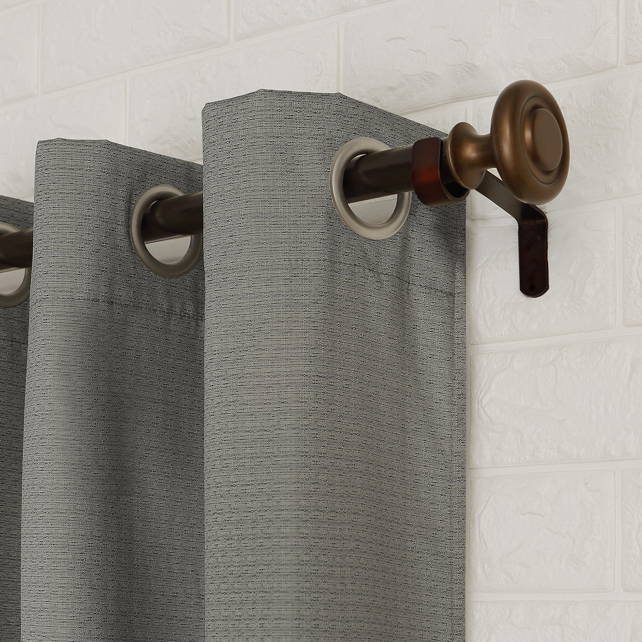 Sun Zero Arlo 2-Piece Textured Thermal Insulated Room Darkening Grommet Curtain Panel Pair, Gray, 40"W x 63"L