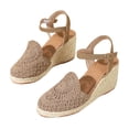 thumbnail image 4 of YLYL Espadrille Sandals for Women Arch Support Closed Toe Platform Wedge Heel Ankle Strap Summer Dress Shoes, 4 of 7